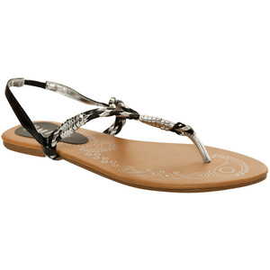 Miso Metallic Toe Post Sandals - Women's Flat Sandals | Sandalebi | სანდალები
