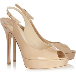 Jimmy Choo Shaw patent-leather slingbacks - Women's Platform Pumps | Platformebi | პლატფორმები