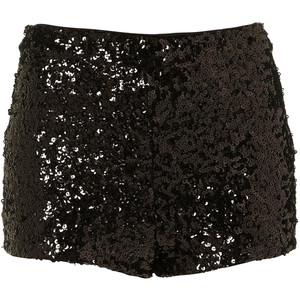Black Sequin Knicker Shorts - shorts | shortebi | შორტები