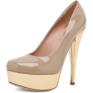 Alejandro Ingelmo Sophia Pump in Sand/Gold - Women's Platform Pumps | Platformebi | პლატფორმები