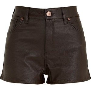 River Island Black Pu Shorts - shorts | shortebi | შორტები