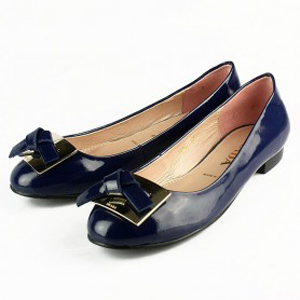 Prada Patent Leather Bow - Women's Ballet Flat