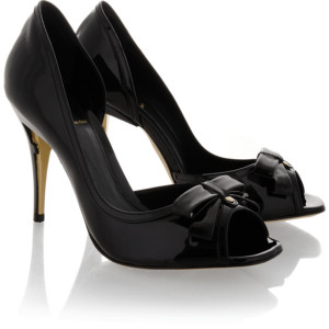 Fend Spuntata Vernice Bow Peep Toes - Women's Platform Pumps | Platformebi | პლატფორმები