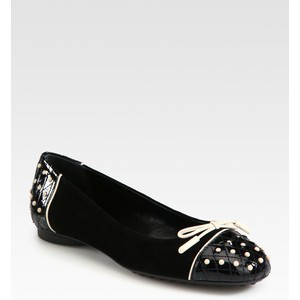 Tod's Mixed Media Bow Ballet Flats - Women's Ballet Flat