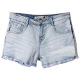 Threadbare Frayed Hem Light-blue Shorts - shorts | შორტები | shortebi 