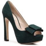 Miu Miu Suede Peep Toe Platform Bow Pump - Emerald Green - Women's Platform Pumps | Platformebi | პლატფორმები 