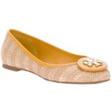 TORY BURCH Raffia logo ballerina - Women's Ballet Flat Shoes 