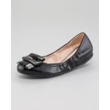 Prada Patent Leather Fringe Ballet Flat - Women's Ballet Flat Shoes 