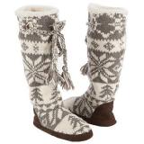 Muk Luks  Women's Grace Slipper Boot   Grey/Ivory - Womens Boots 