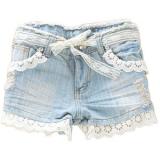 Holes Lace Trimming Shorts - shorts | შორტები | shortebi 