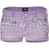 D&G DOLCE & GABBANA Lilac Printed Cotton Shorts - shorts | შორტები | shortebi 