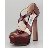 Prada Spazzolato Platform  - Women's Platform Pumps