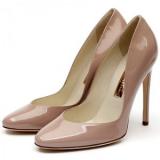 Rupert Sanderson Nude Patent High Heel Pumps - Women's Platform Pumps | Platformebi | პლატფორმები 