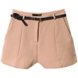 Casual Style Pleated Nude-pink Shorts - shorts