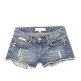 Blue Mid Waist Slim Denim Shorts - shorts | შორტები | shortebi 