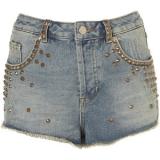 MOTO Gold Stud Denim Hotpants - shorts