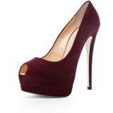 Giuseppe Zanotti Peep Toe Pump in Pinot - Women's Platform Pumps | Platformebi | პლატფორმები 