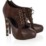 Georgina Goodman Roxy leather and suede lace-up pumps - Women's Platform Pumps | Platformebi | პლატფორმები 