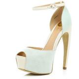 River Island Light Green Peep Toe Platform Shoes - Women's Platform Pumps | Platformebi | პლატფორმები 