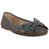 Prada Dusty Blue Leather  - Women's Ballet Flat Shoes 