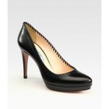 Prada Leather Platform Pumps With Stitching - Women's Platform Pumps | Platformebi | პლატფორმები 