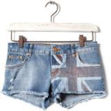 Pull & Bear Denim Shorts With Flag Detail - shorts