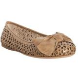 Prada Cork Leather Eyelet Perforated  - Women's Ballet Flat Shoes 