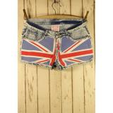 Great Britain Flag Washed Denim Shorts - shorts