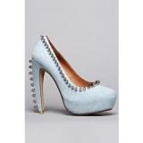 Jeffrey Campbell The Spike Madame Shoe in Denim and Silver - Women's Platform Pumps | Platformebi | პლატფორმები 