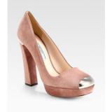 Prada Suede Toe Cap  - Women's Platform Pumps | Platformebi | პლატფორმები 