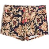 Elastic Printing Dark-blue Shorts - shorts