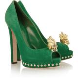 Alexander McQueen กะโหลก-embellished ปั๊มหนังนิ่ม - ผู้หญิงปั๊มแพลตฟอร์ม รองเท้า 