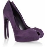 Alexander McQueen Suede peep-toe pumps - Women's Platform Pumps | Platformebi | პლატფორმები 