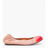 LANVIN Red Cap Toe Ballerina Flats - Women's Ballet Flat Shoes | Baletkebi | ბალეტკები 
