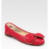 Chloe Leather Zipper Ballet Flats - Women's Ballet Flat Shoes | Baletkebi | ბალეტკები 