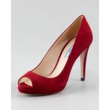 Prada Suede Peep-Toe Pump - Women's Platform Pumps | Platformebi | პლატფორმები 