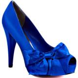 Paris Hilton Destiny - Royal Blue Satin - Women's Platform Pumps | Platformebi | პლატფორმები 