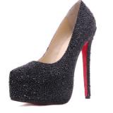 160mm Black Daffodile Diamond Pump - Women's Platform Pumps | Platformebi | პლატფორმები 