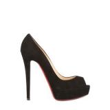 Christian Louboutin 140mm Banane Suede Open Toe Pumps - Women's Platform Pumps | Platformebi | პლატფორმები 