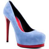 Pour La Victoire Zimmer - Dusty Blue Suede - Women's Platform Pumps | Platformebi | პლატფორმები 