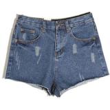 High Waist Blue Denim Shorts - shorts