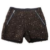 Sequined Straight Mid-waist Shorts Gold - shorts | შორტები | shortebi 