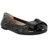 Prada Black Patent Leather Bow Flats - Women's Ballet Flat Shoes | Baletkebi | ბალეტკები 