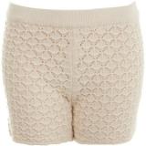 Cream Stitchy Shorts - shorts | შორტები | shortebi 