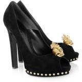 Alexander McQueen Skull-embellished suede pumps - Women's Platform Pumps | Platformebi | პლატფორმები 