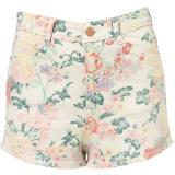 Coated Floral Hot Pants - shorts