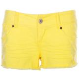 Retro Elastic Cotton Lemon-yellow Shorts - shorts | შორტები | shortebi 
