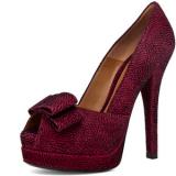 Fendi Bow Pump in Red - Women's Platform Pumps | Platformebi | პლატფორმები 