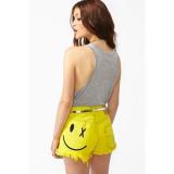 Smiley Cutoff Shorts - shorts