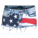 Lpfp Studs Blue Studded Denim Shorts - shorts